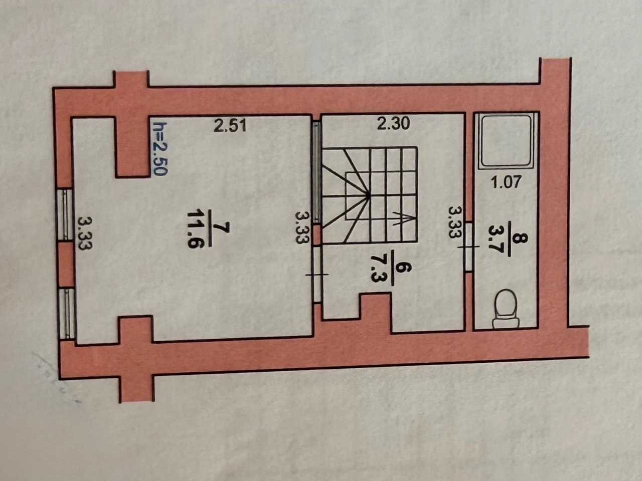 Sale of a 2-level new building on Perfet's Street (district)