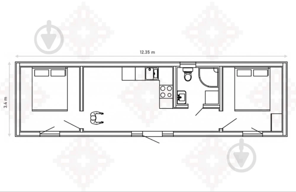 Modular house 42 sq m (ready for transport and living)