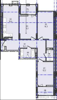 Sale from developer. Spacious three-room apartment in residential complex N