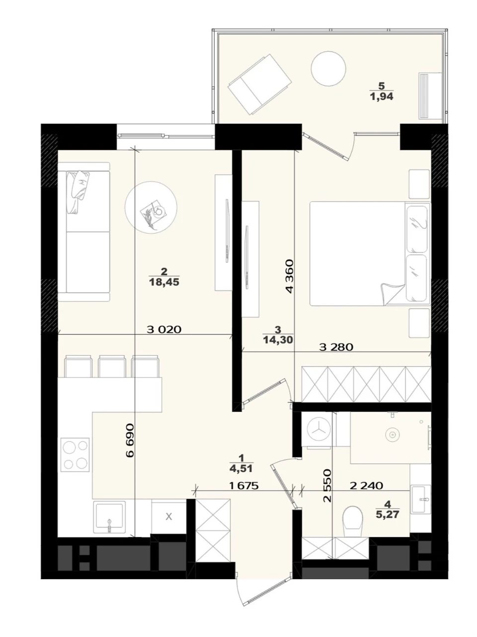 Apartment for Sale in Sykhiv