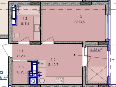 Sale of a one-bedroom apartment in the Laterra residential complex