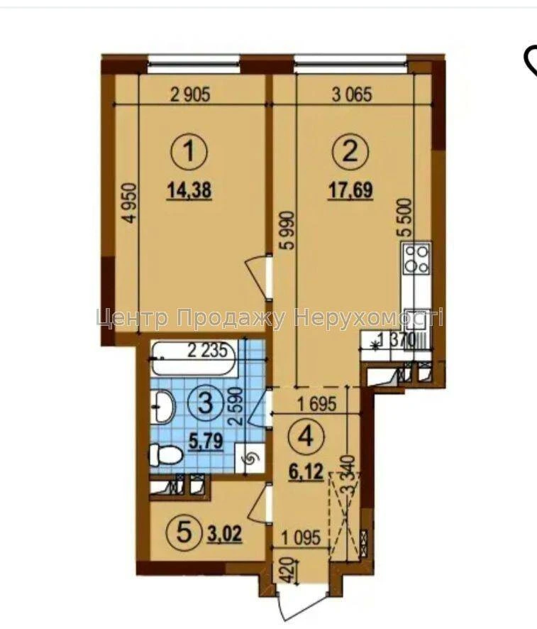 1-bedroom apartment for sale, 2/25 floor, 47 m² in the Warsaw 3 residential complex