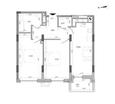 2-room apartment 73 m² in the FATHER residential complex by RIEL, Lviv