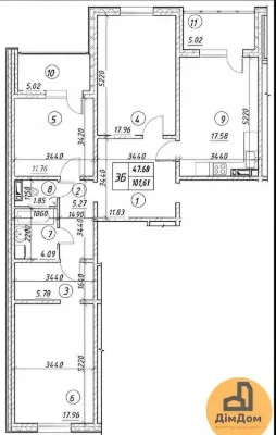 Sale of a 3-bedroom apartment / Revutsky 54-B / Kharkiv metro station