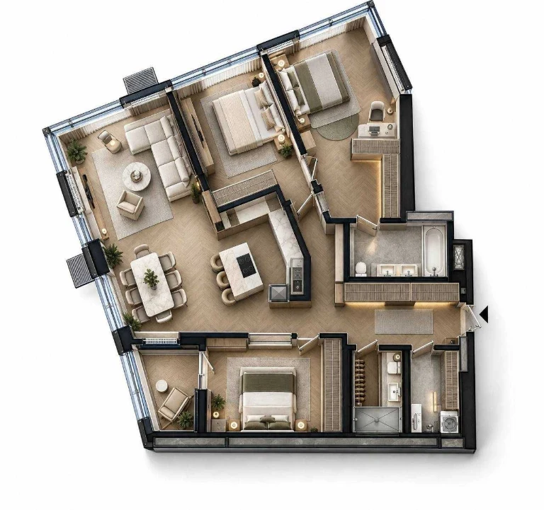 Sale of a spacious 3-4 room apartment 136 sq.m. in the "Rusyivska Hav" residential complex