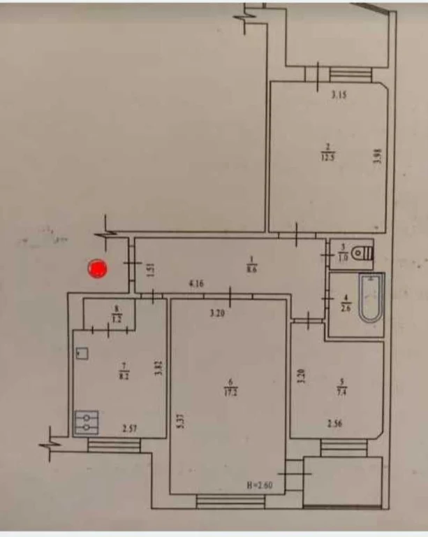 Sale of a 3-room apartment in Polovki