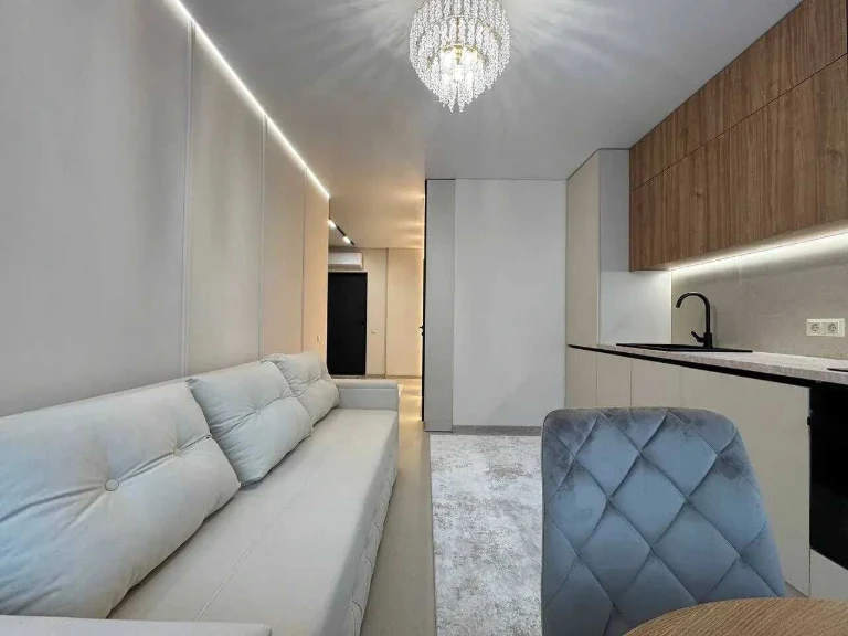 Modern one-bedroom apartment with city view