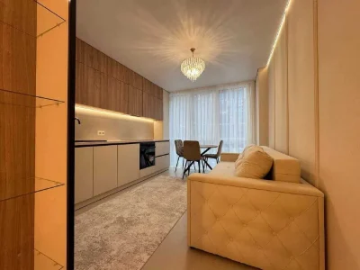 Modern one-bedroom apartment with city view