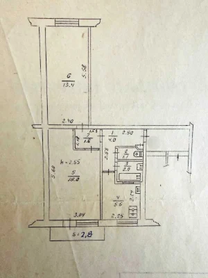 Sale of a 2-bedroom apartment on Roman Atamanyuk Street (near the market)
