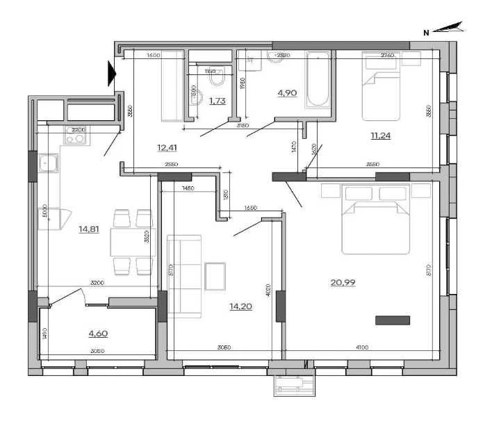 3-room apartment 85 sq m in the FATHER residential complex by RIEL, Lviv