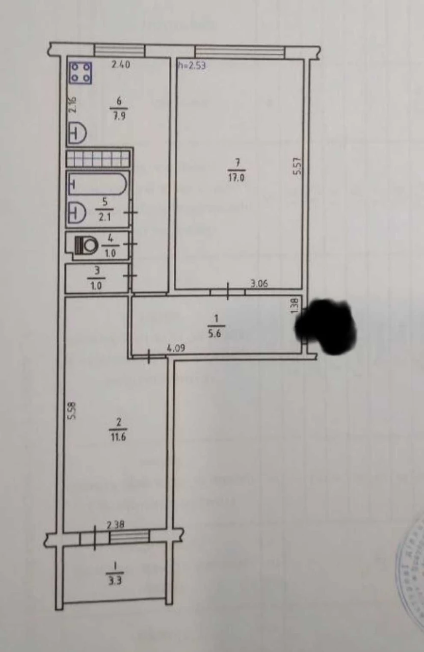 For sale, 2 room apartment on Nikolay Rudenko Street (Koltsovo)