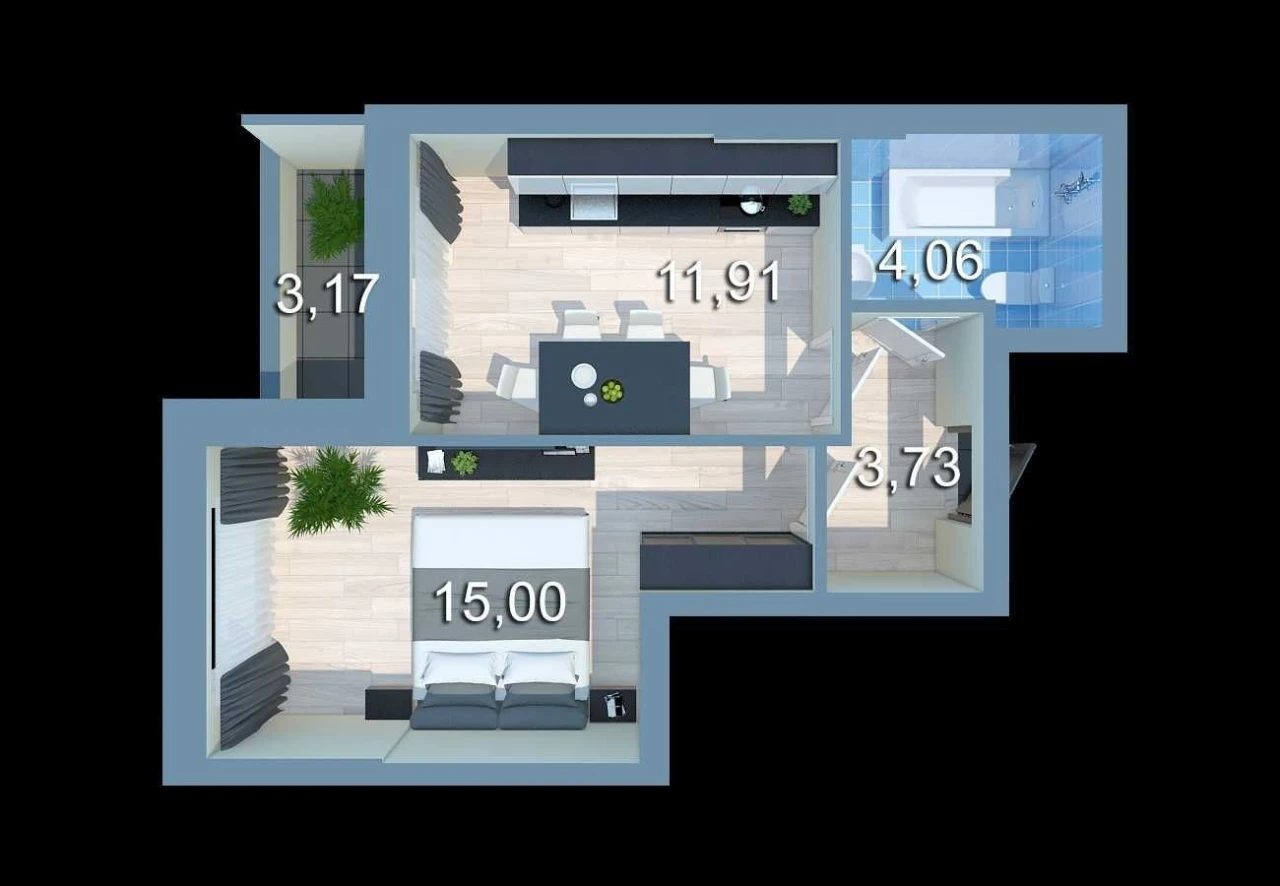 For sale a view apartment in the residential complex Urlovsky 2, Klemanskaya 7 Great