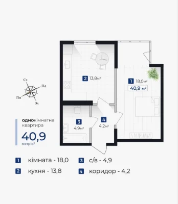 1 комната ул. Хоткевича ЖК Senat возможно продление срока