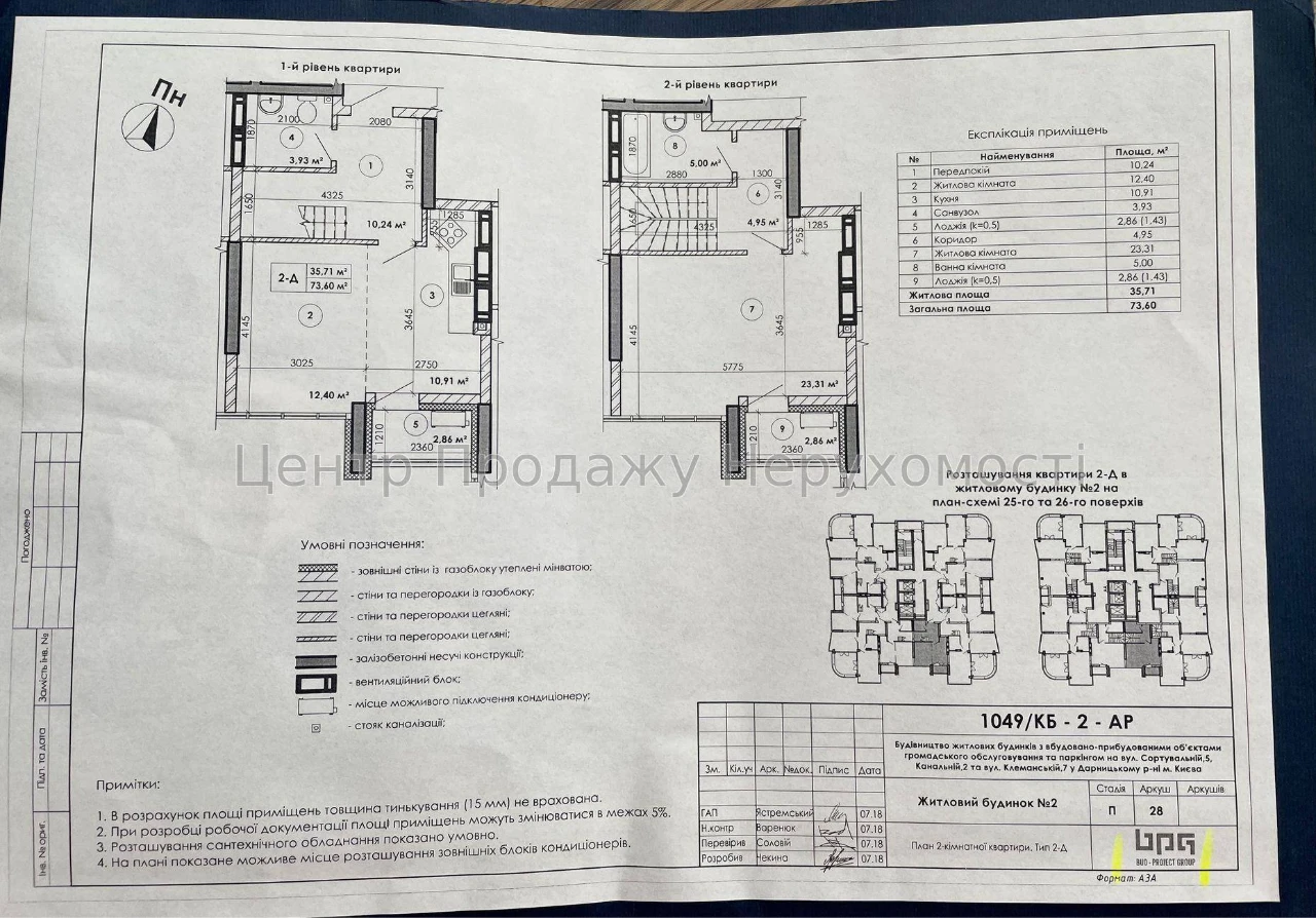 Продаж 3-кімнатній квартири 74 м², 25-й/26-й поверхи, ЖК «Урловський 2», К