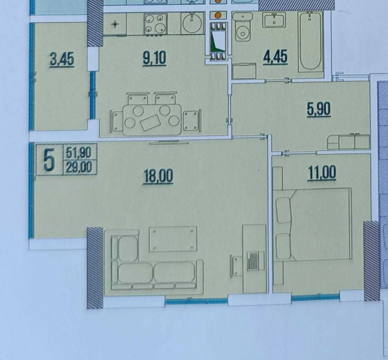 2 bedroom apartment, new building, Bukayevska Bugayevska baz