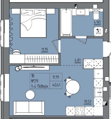 One-bedroom apartment in new building from Developer