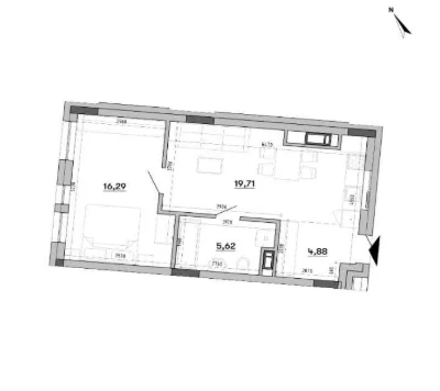 1-квартира 46,5 м² в ЖК BIG BEN от РІЕЛ, Львів