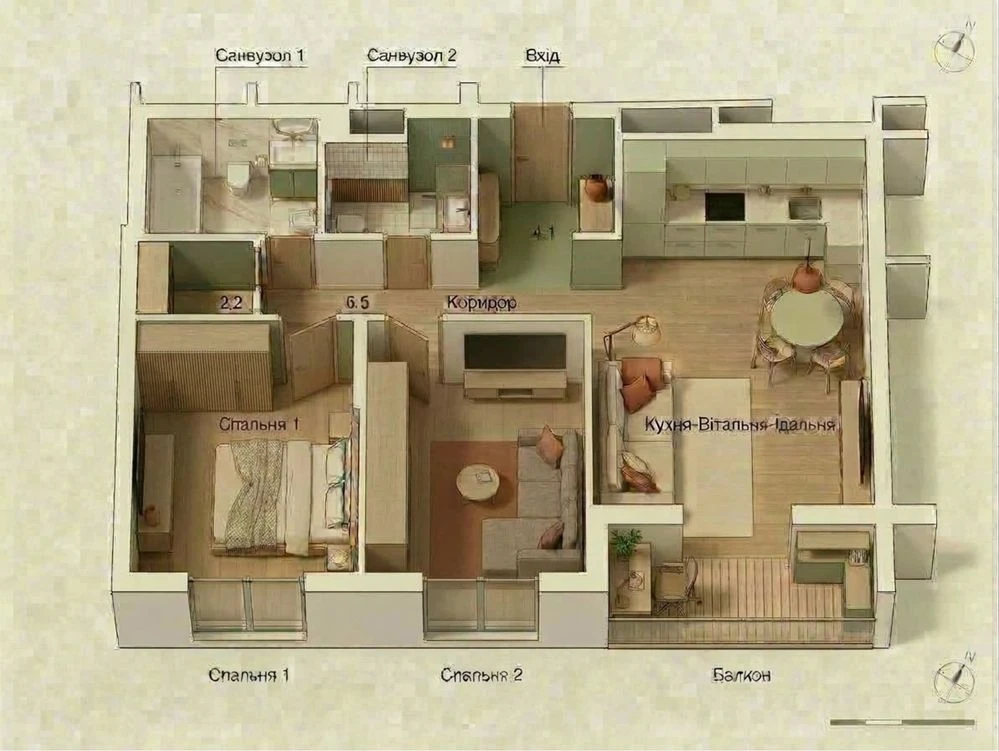 Apartment for sale in the Kamerton building in the center of Kyiv, Dimitry Street