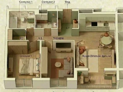 Apartment. River Bank Street, Kyiv