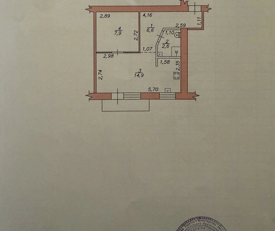 1 room apartment renovated, Right Bank, Dudykina 19A