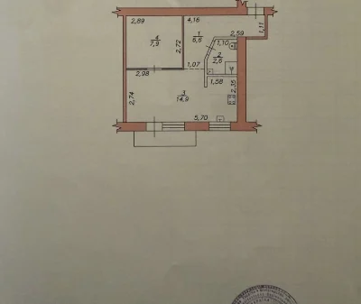 1 room apartment renovated, Right Bank, Dudykina 19A