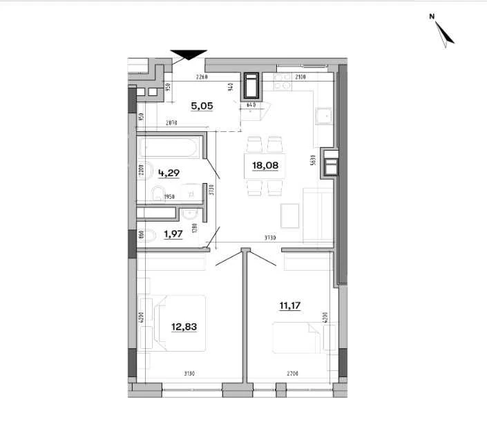 2-квартира 53,4 м² в ЖК BIG BEN от РІЕЛ, Львов (БЕЗ КОМИССИОН