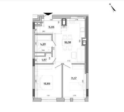 2-квартира 53,4 м² в ЖК BIG BEN от РІЕЛ, Львов (БЕЗ КОМИССИОН