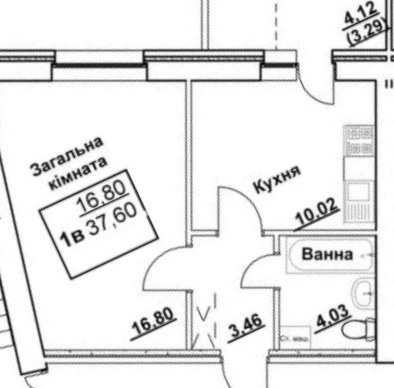Продаж однокімнатної квартири, з АО, вулиця Кондратьєва