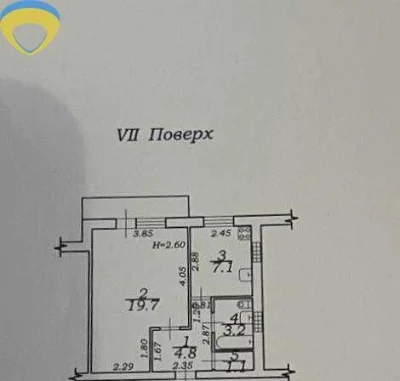1-я квартира 38 кв.м.,  на Таирова, в кирпичном доме