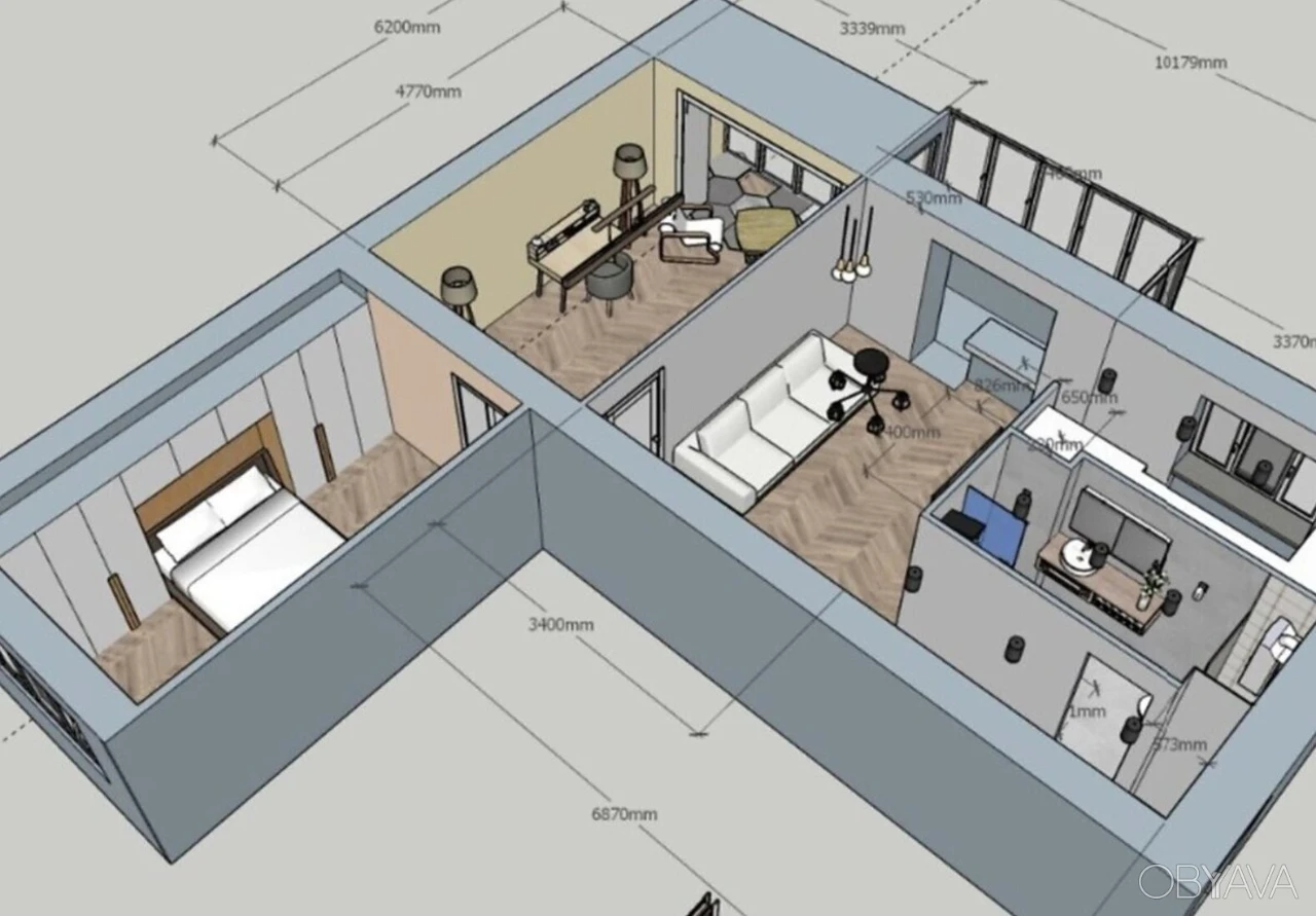 Sale of a 3-room apartment in the Holosiiv district