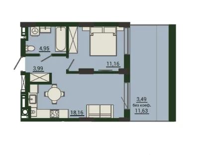 Продаж 1-кімнатної квартири 42 м² в ЖК PLUS бізнес-класу на вул. С