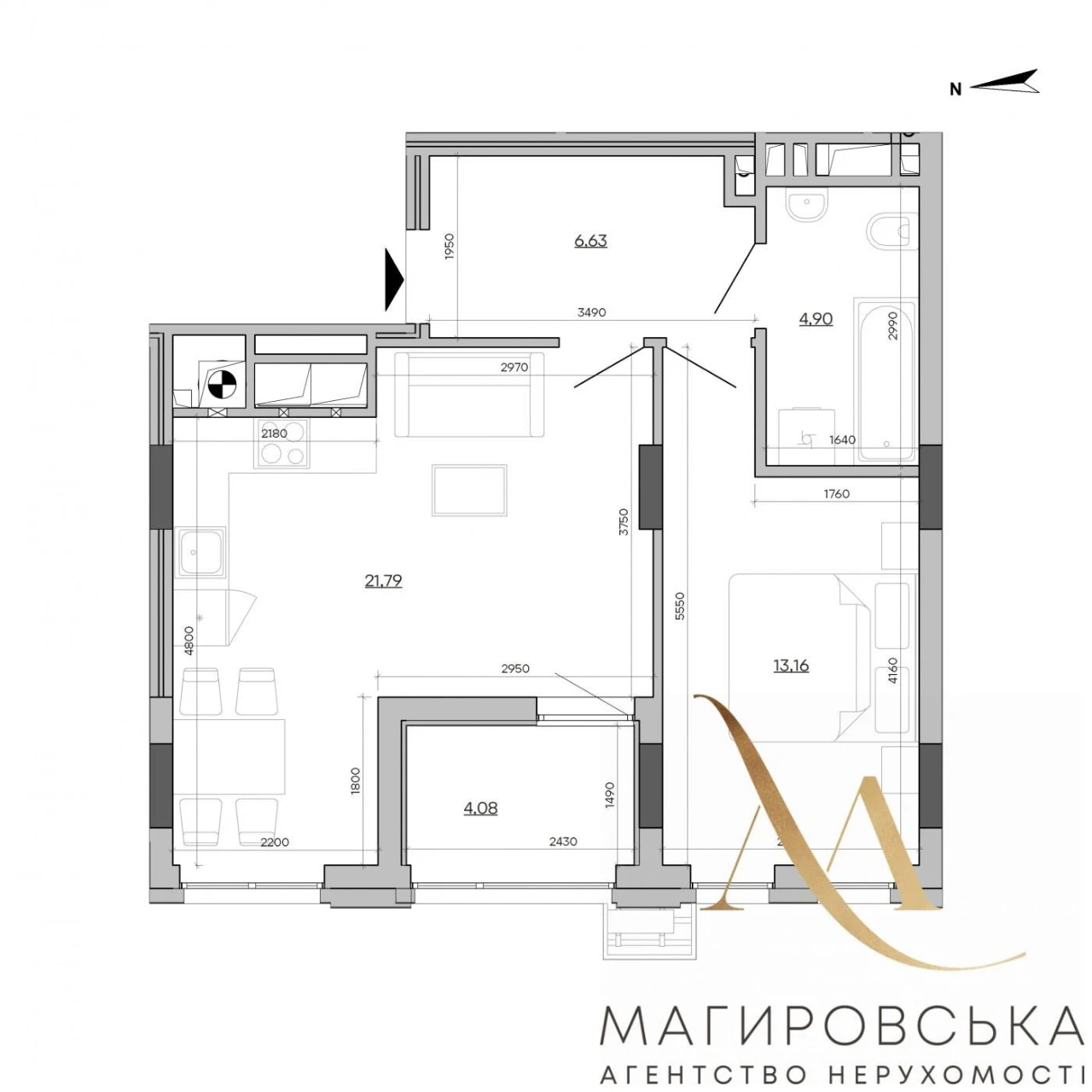 Sale of 1-bedroom apartment in the "Father" residential complex