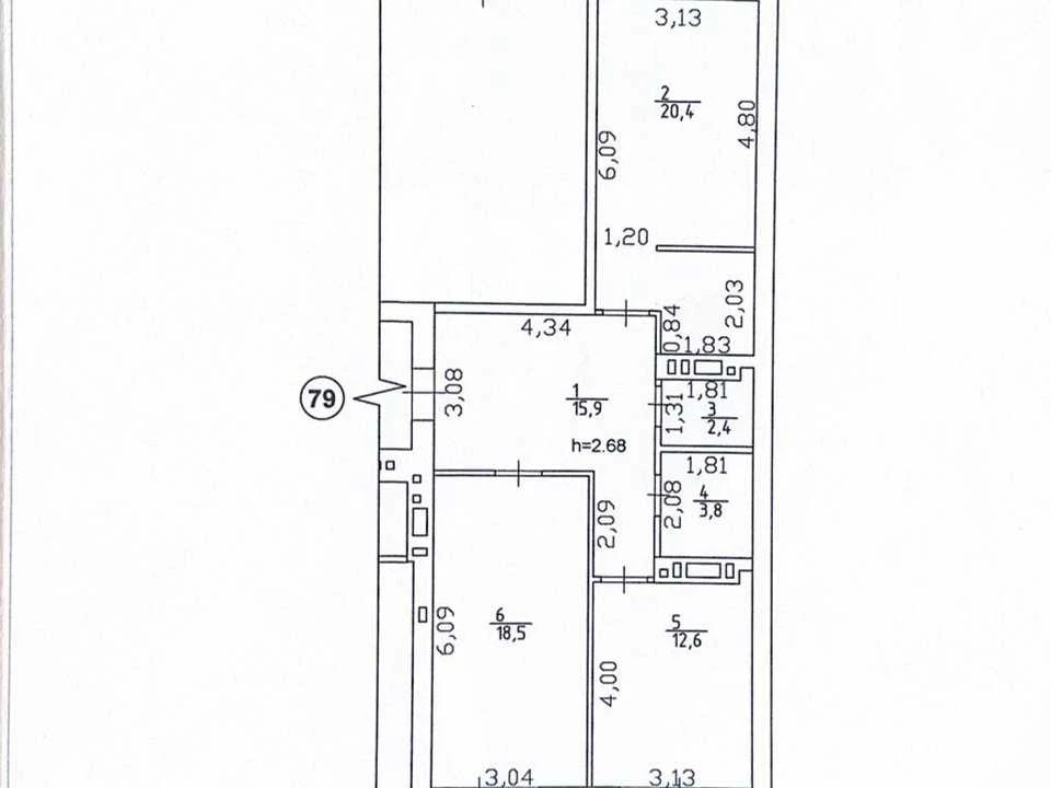 Apartment. Bayda Vyshnevytsky Street, Cherkasy