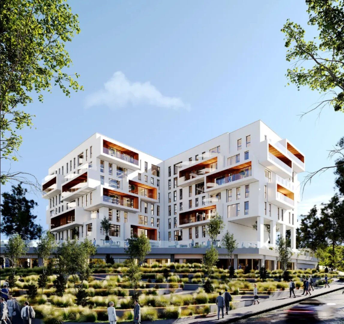 Sale of a 3-room apartment with a living room and two terraces in the Le residential complex