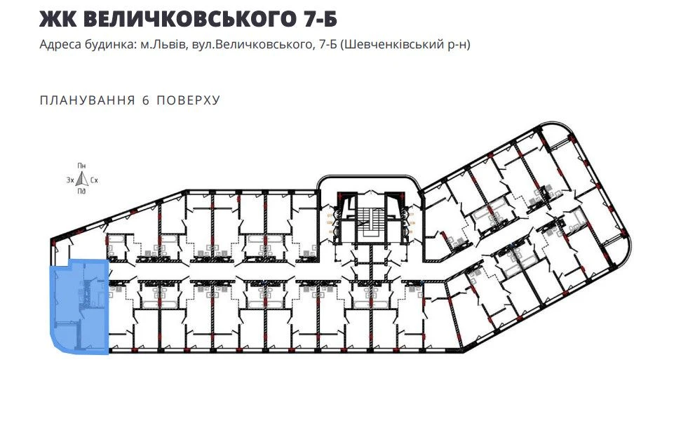 Sale of a spacious 1-room apartment in the new ЖК Величковського 7