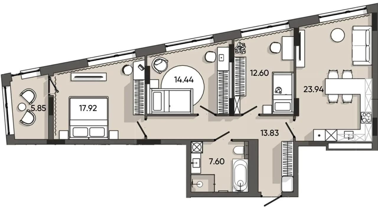 Продаж 3-кімнатної квартири в ЖК Orlan Residents