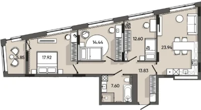 Продаж 3-кімнатної квартири в ЖК Orlan Residents