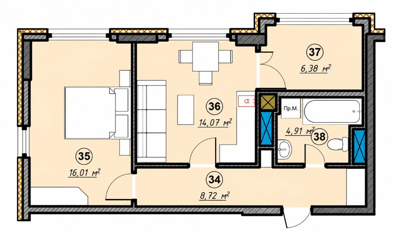 Sale of a 2-room apartment in a new building, FOR SALE in 2026!! Excellent price.