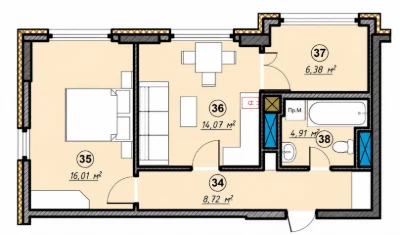 Sale of a 2-room apartment in a new building, FOR SALE in 2026!! Excellent price.