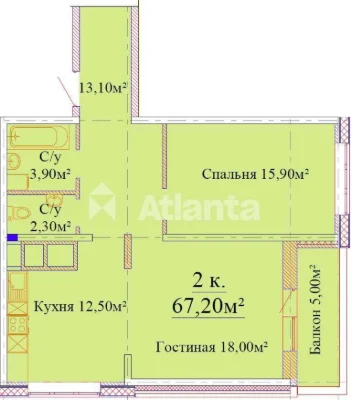 Двокімнатная квартира в ЖК Скай-Сіті на Варненськой.