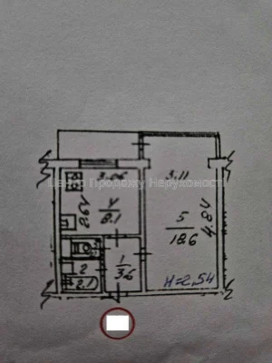 Sale of 1-bedroom apartment, Kyiv, 33.5 m², 3/9 floor