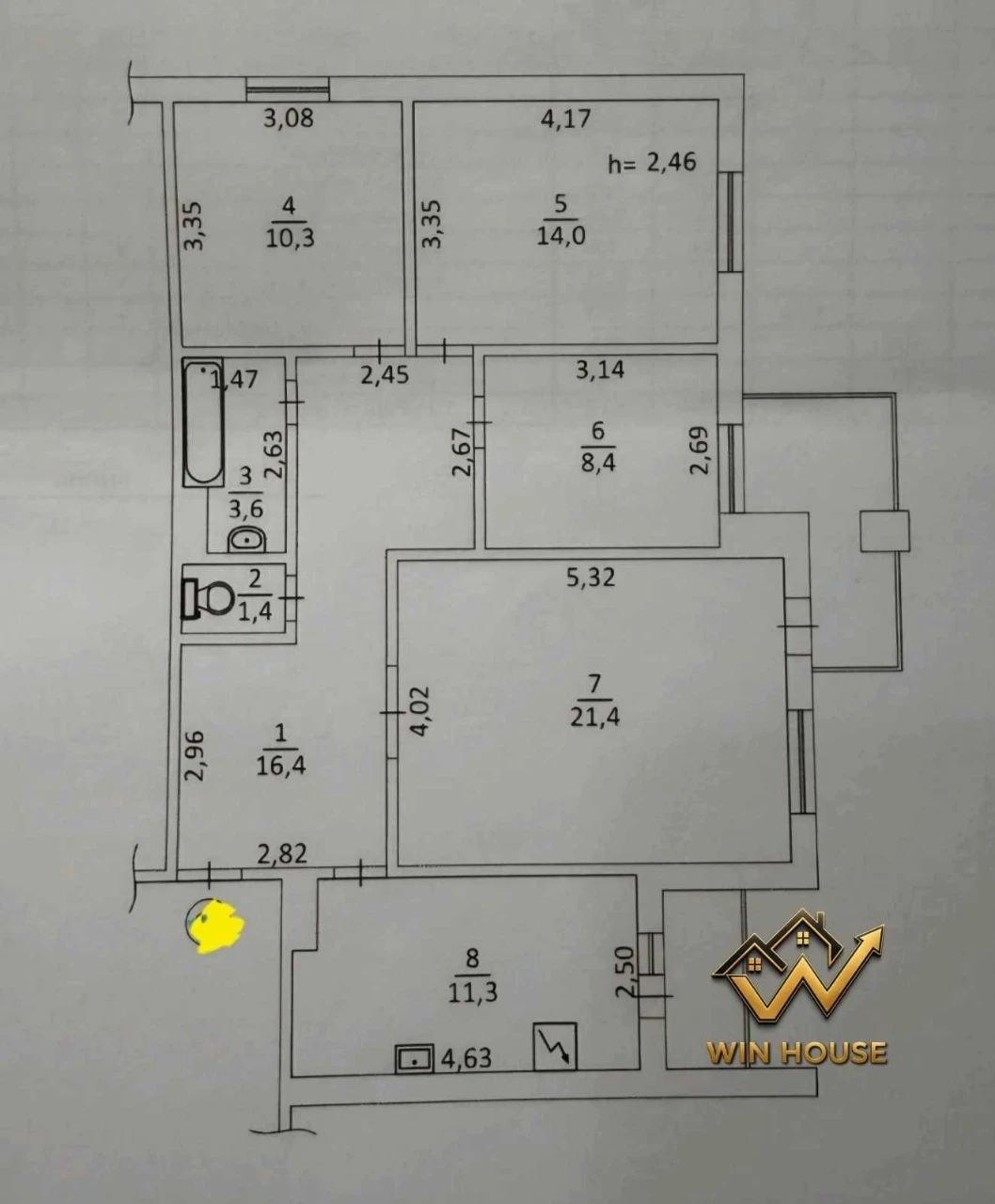 Продається 4-кімнатна квартира