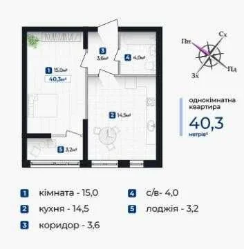 1-кімнатна квартира в центральній частині міста