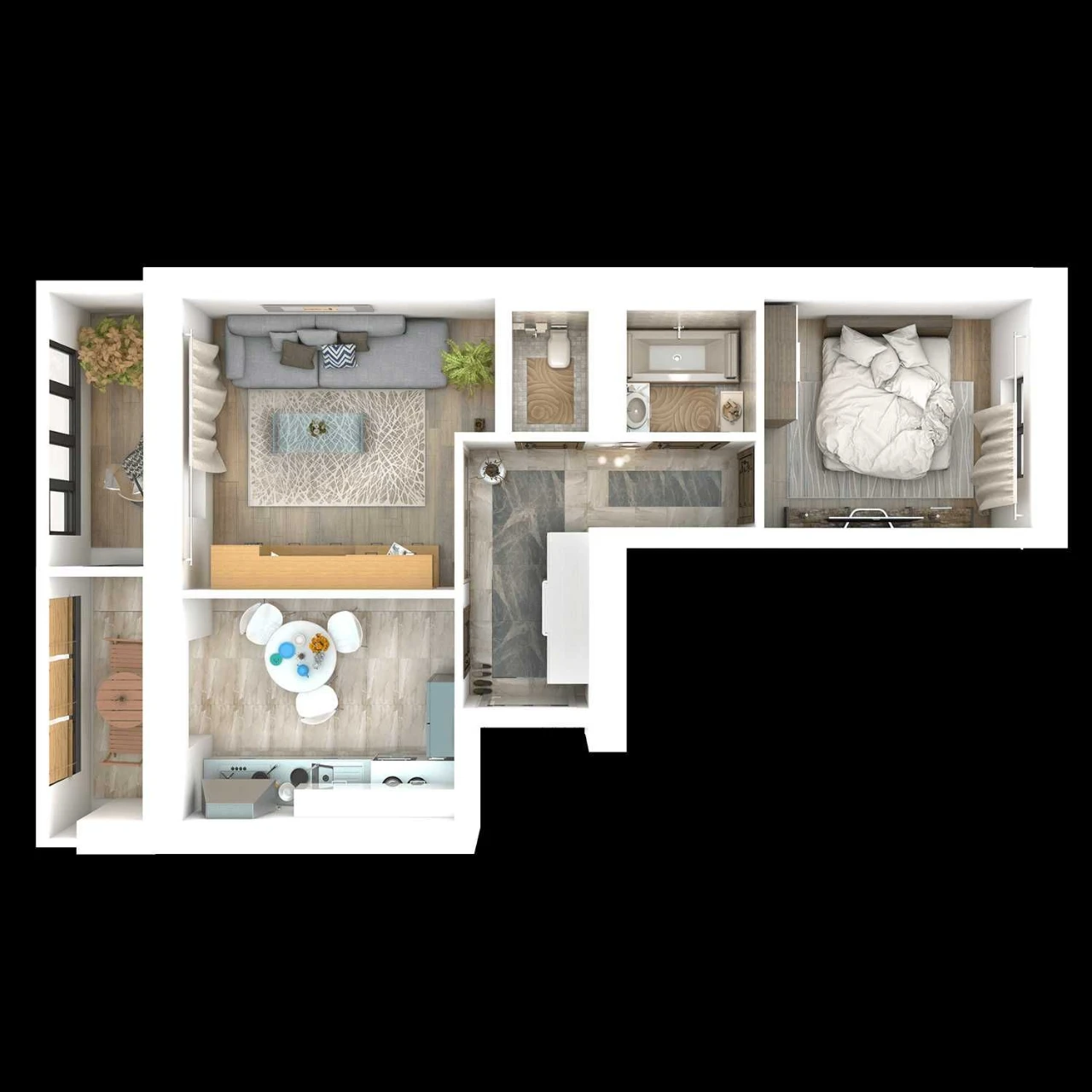 Apartment No. 5, 63.7 m2 - Ternopil, Completion Stage