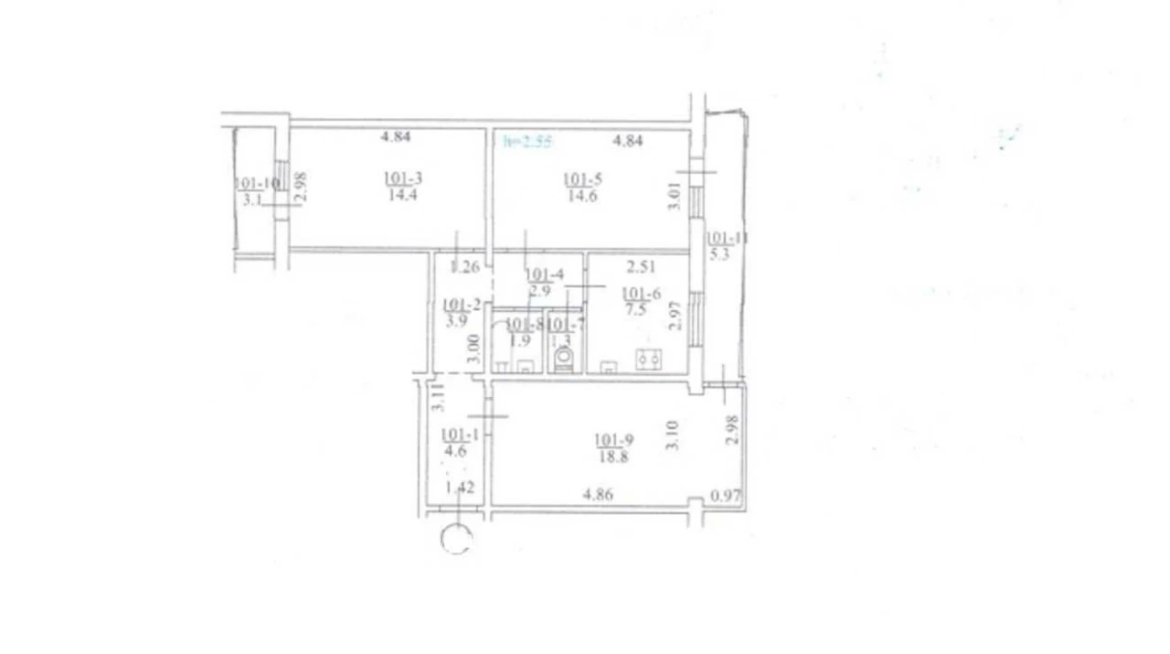 Sale of 3-room apartment 78 m², Evgeniya Konovaltsa street,