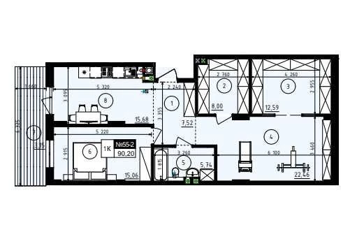 1-bedroom apartment for sale in the "Parus ONE" residential complex