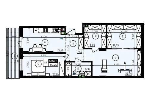 1-bedroom apartment for sale in the "Parus ONE" residential complex
