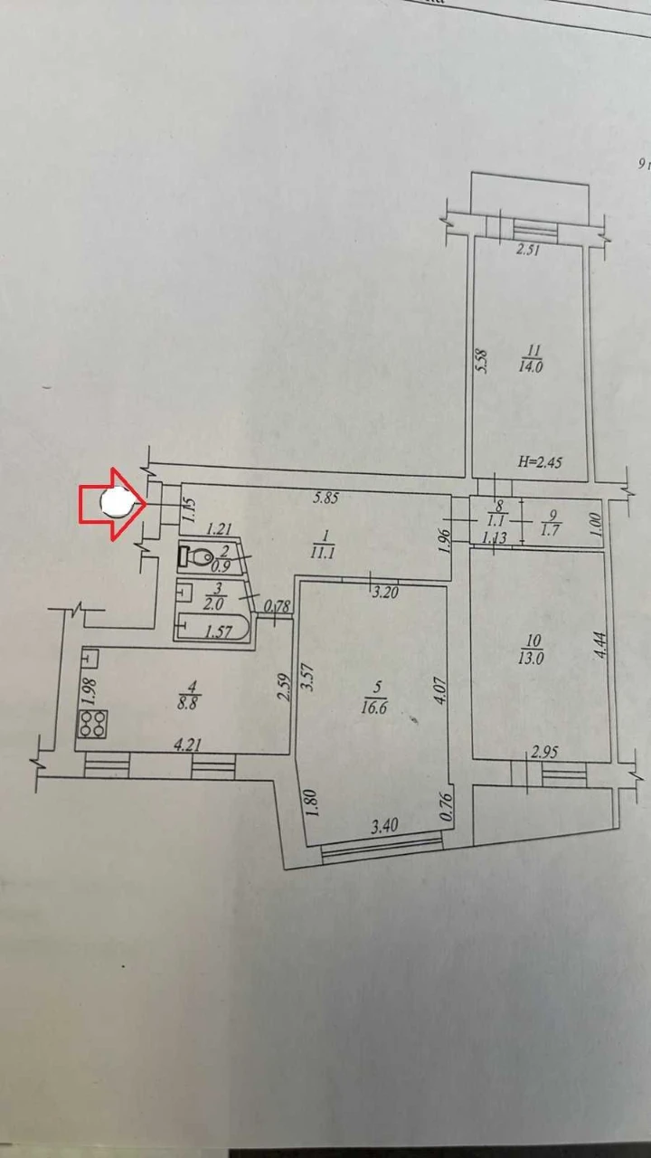 Продається 3-кімнатна квартира, проспект Гагаріна, Левада, Чугуєв