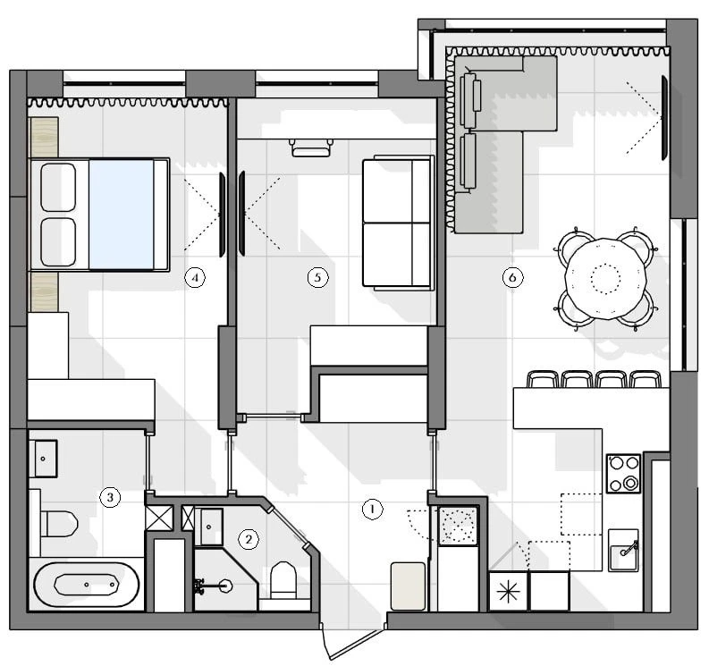 2-bedroom apartment in Warsaw Residential Complex