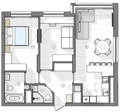 2-bedroom apartment in Warsaw Residential Complex